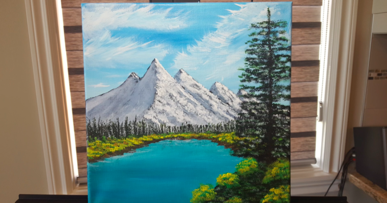 Step By Step Acrylic Bob Ross Tutorial – Mountain Landscape