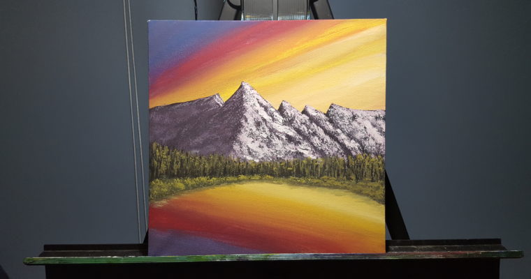 Mountain Lake at Sunset- Acrylic Painting Tutorial