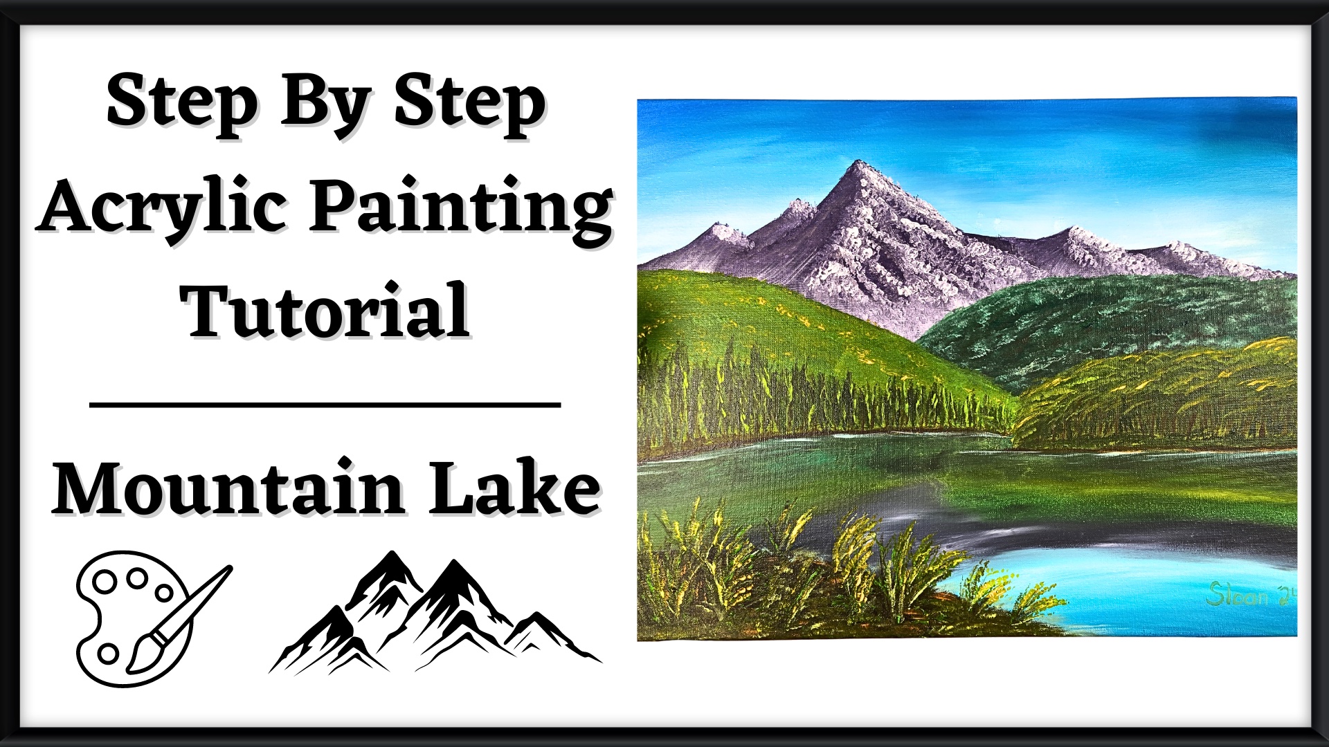 How To Paint – Mountain Lake – Step-by-Step Acrylic Painting Tutorial