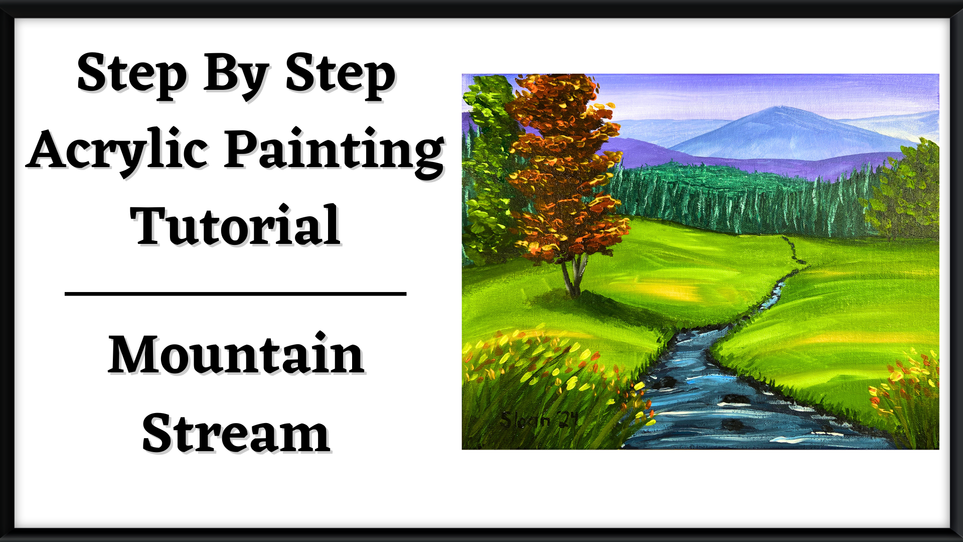 How To Paint A Mountain Stream Landscape – Step-by-Step Acrylic Painting Tutorial